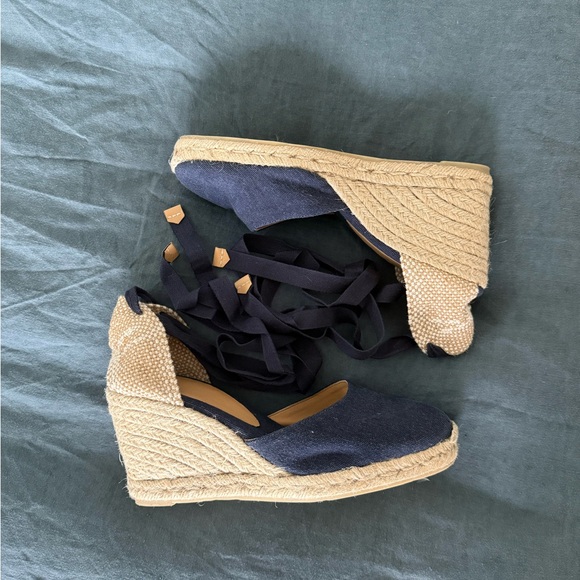Castaner Navy and Tan Espadrille Wedges - Picture 7 of 12